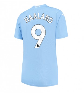 Manchester City Erling Haaland #9 Primera Equipación Mujer 2023-24 Manga Corta